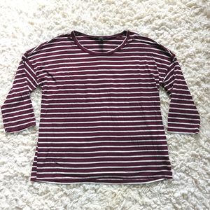 🎉 4 for $25 🎉 Forever 21 Fall Favorite Burgundy Striped Top Size Medium